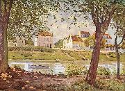 Alfred Sisley Dorf am Ufer der Seine Spain oil painting artist